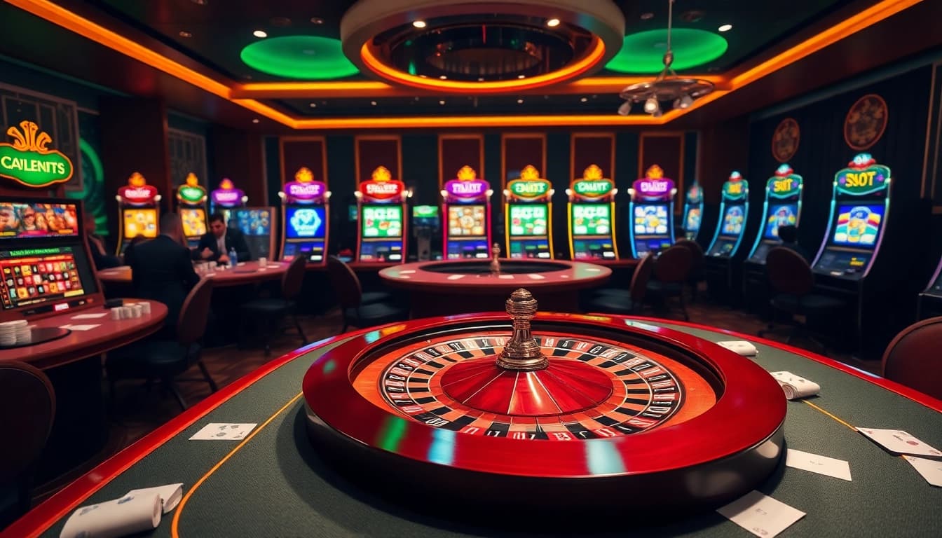 Experience the excitement of F8bet with dynamic casino tables and vibrant slot machines.