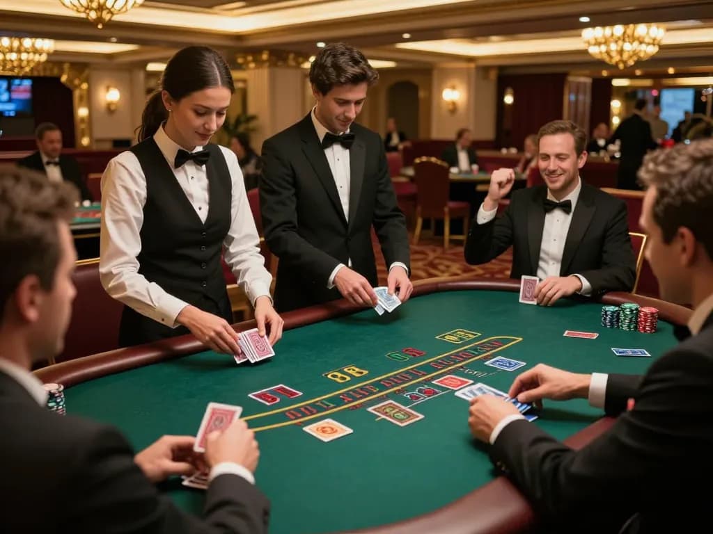 Players engaging in blackjack at CM88, showcasing strategy and excitement in a luxurious casino setting.