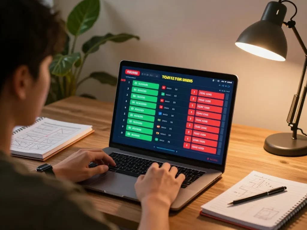 Play togel online in a cozy home with real-time results on a laptop, showcasing focused gaming