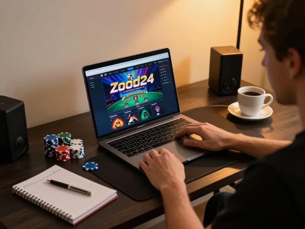 Zood24 empowering players through online slots and poker strategy from home gaming setup.