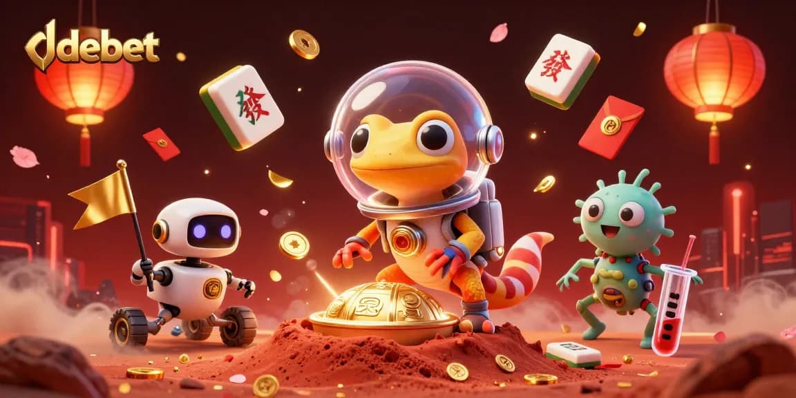 Experience the exciting debet casino adventure with the Martian gecko discovering treasures on Mars.