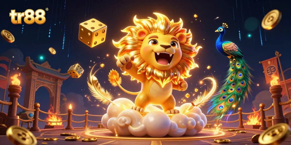 Play at tr88 for exciting wins with a vibrant 3D casino scene featuring dynamic characters and golden game elements.