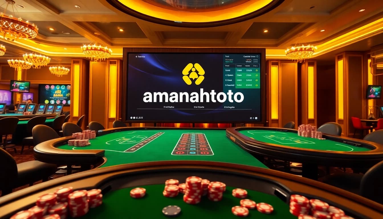 Experience the excitement of amanahtoto's online gambling tables with vibrant colors and luxury.