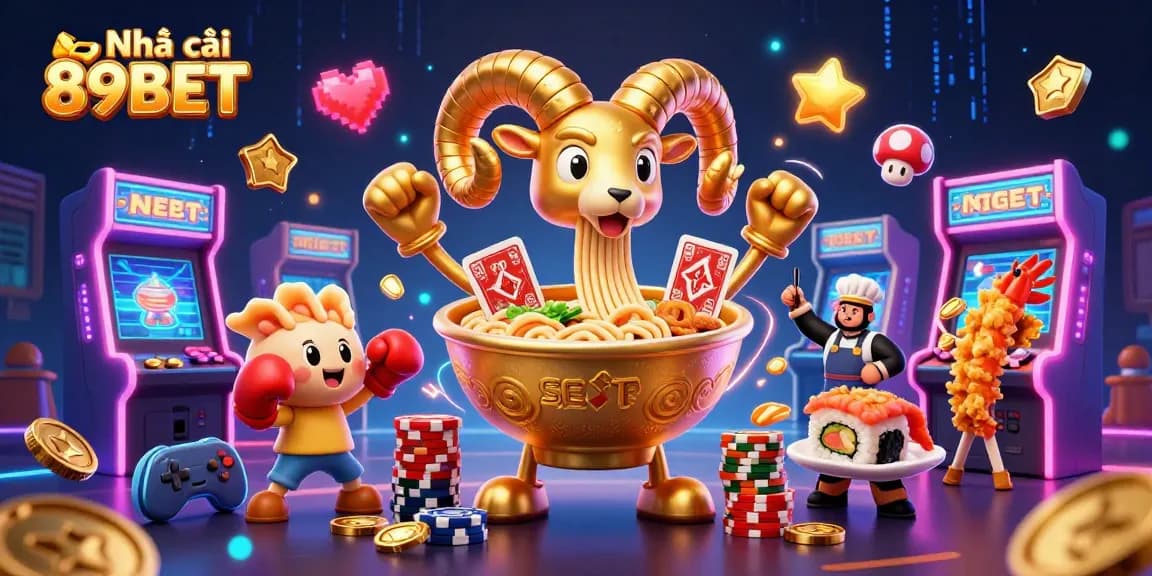 Experience the thrill with Nhà cái 89BET in a vibrant 3D casino illustration.