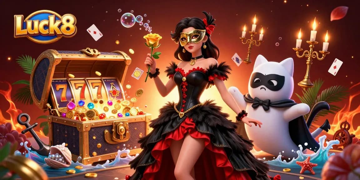 Engage in exhilarating gameplay at Luck8 with vibrant slot reels and a captivating ambiance.