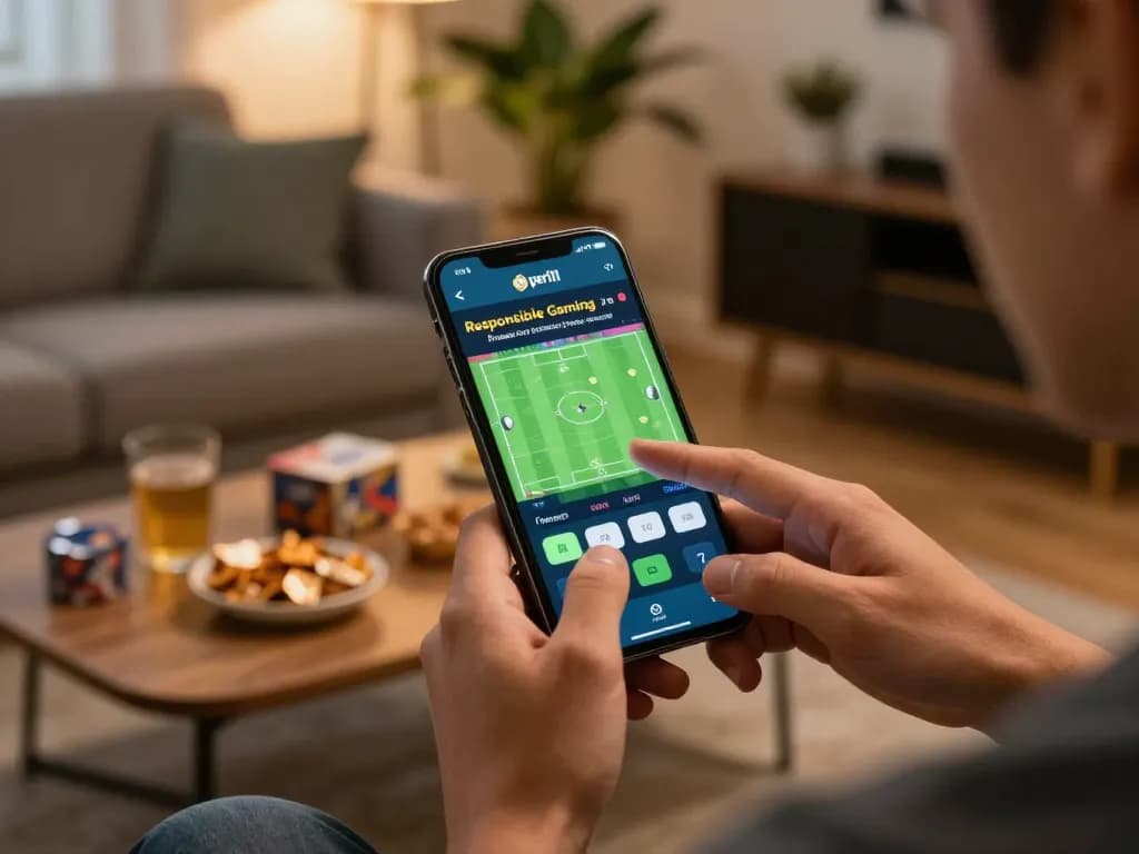 Engaging in peri11 betting activity on mobile app while enjoying a cozy gaming atmosphere.