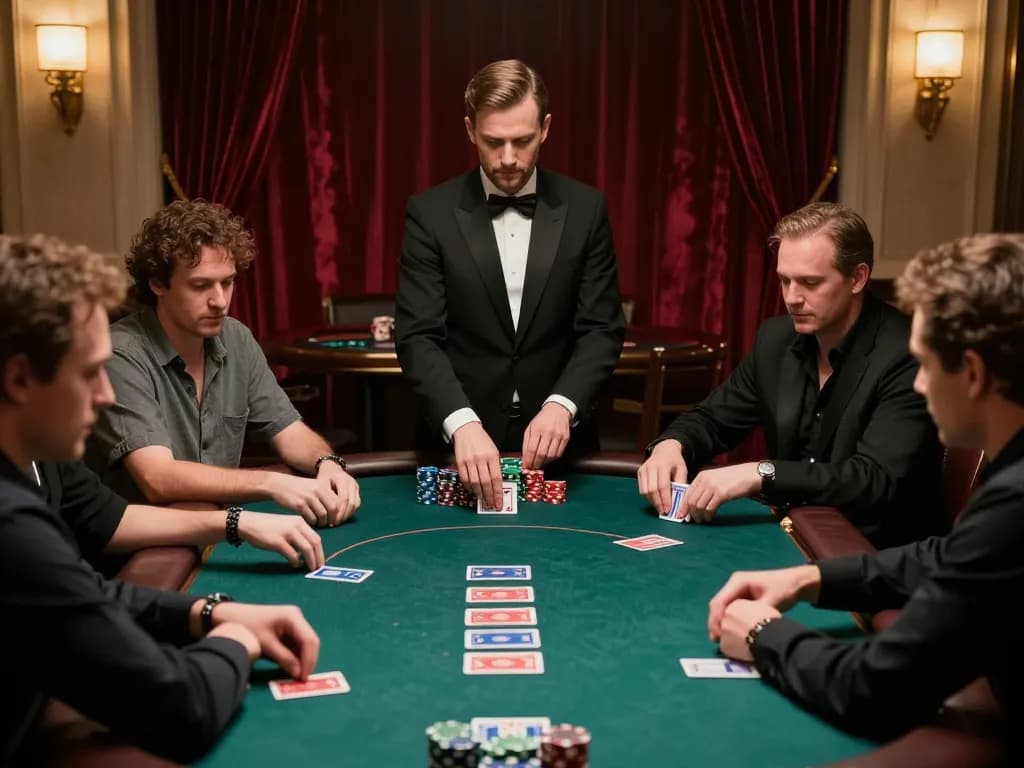 Watch players in action at kubet79 poker table in an elegant casino