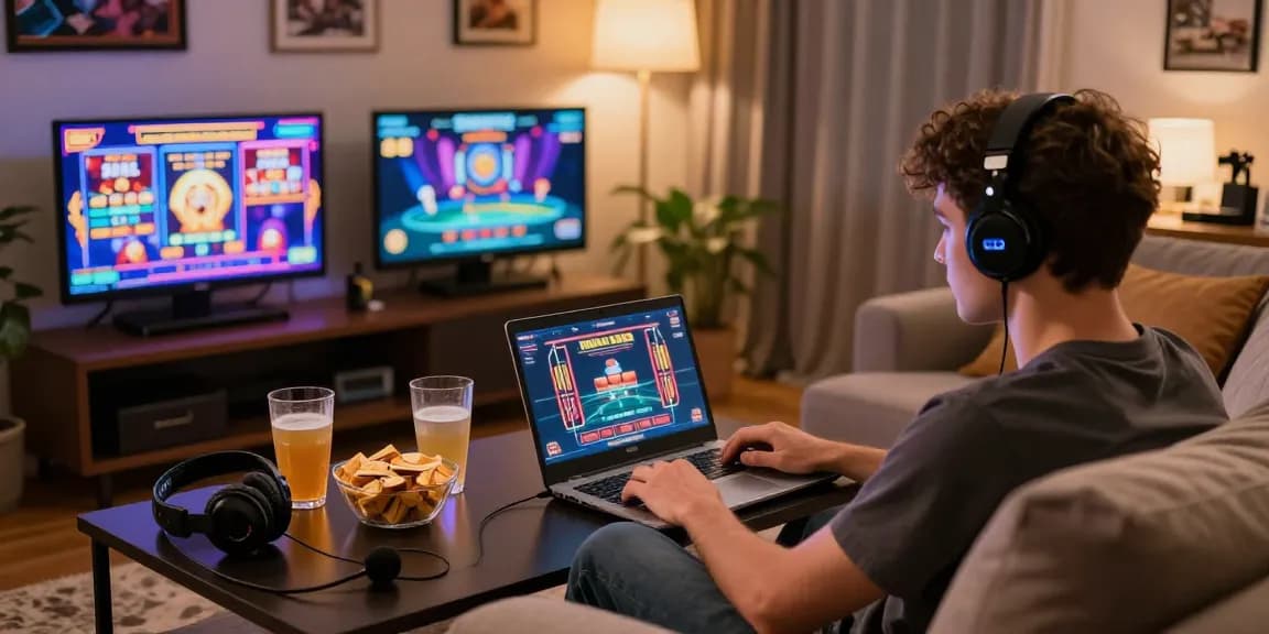 Exciting credit card casino gaming experience from scoarch.org.uk, featuring player engaged on laptop.