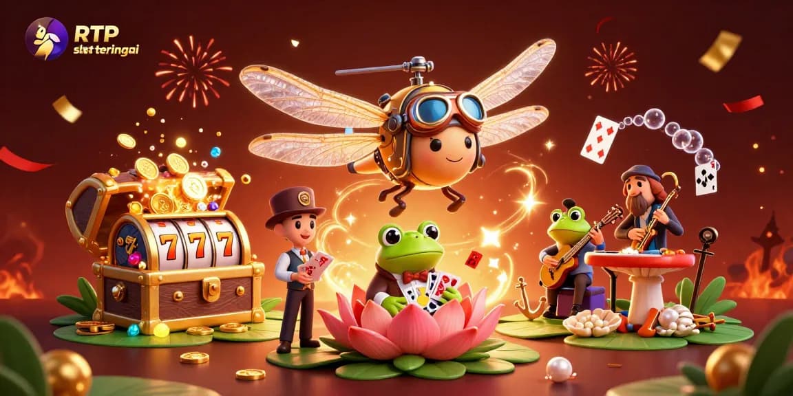 Engage in thrilling gameplay at RTP slot tertinggi with an exciting casino scene featuring electronic slots.