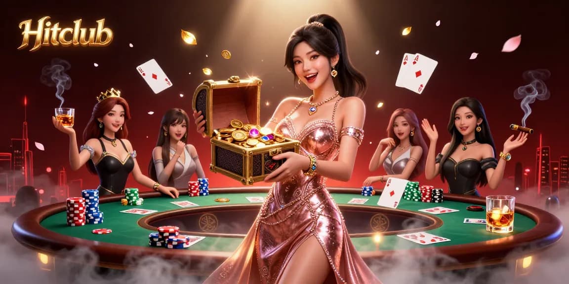 Experience thrilling wins at Hitclub with a captivating treasure chest of gems and coins.