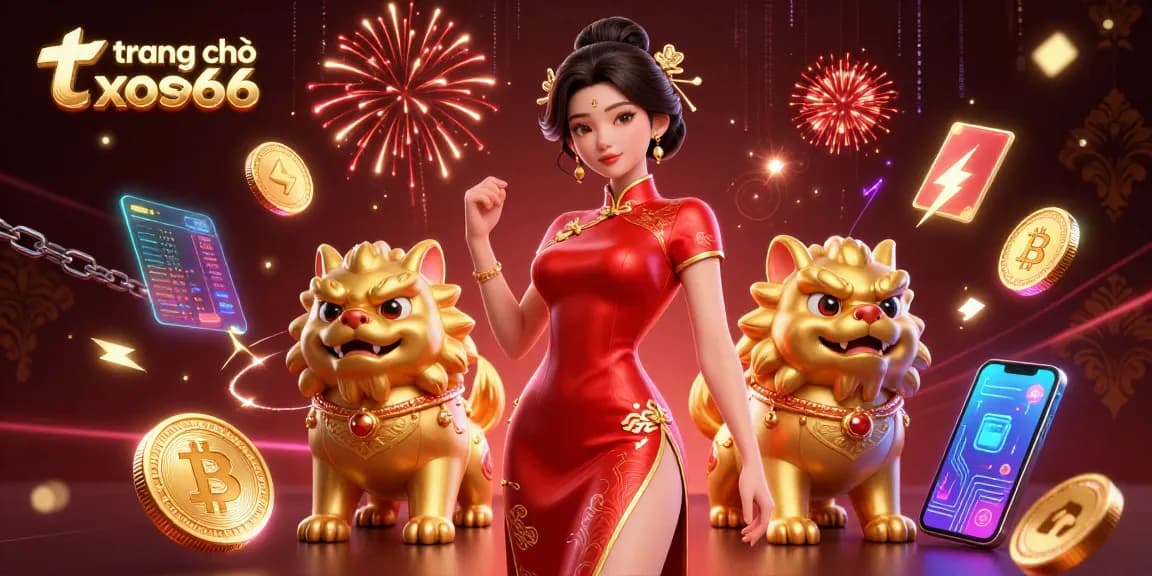 Experience the vibrant action at trang chủ xoso66 with the glamorous woman and festive graphics.