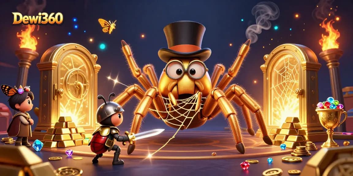 Menggali kesenangan di Dewi360 dengan tarantula emas, kesatria beetle, dan harta karun berkilau.