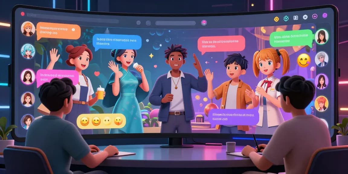 Engage in vibrant hentai chat with unique anime characters in a lively digital chatroom.