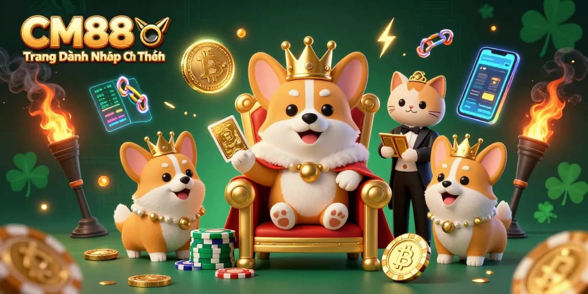 Win big with CM88 ⚽️ Trang Đăng Nhập Chính Thức at this vibrant casino scene filled with gold coins and lively characters.