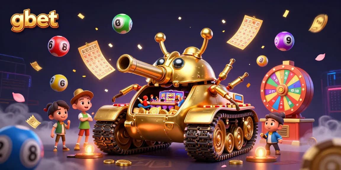 Experience excitement and winnings at gbet with a vibrant casino tank illustration in action.