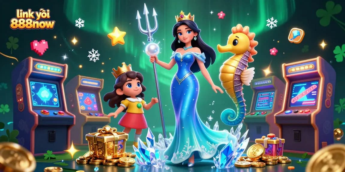 Spin the reels and discover jackpots with link vào 888now, vibrant casino-themed underwater scene.