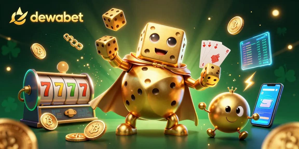 Dewabet menghadirkan pengalaman bermain slot online dengan dadu emas dan elemen berkaitan kripto yang menarik.