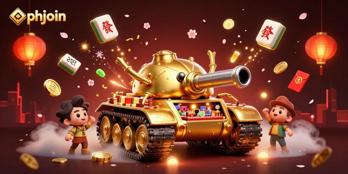 Experience the thrilling miniature casino inside a golden beetle tank with phjoin's unique gaming features.