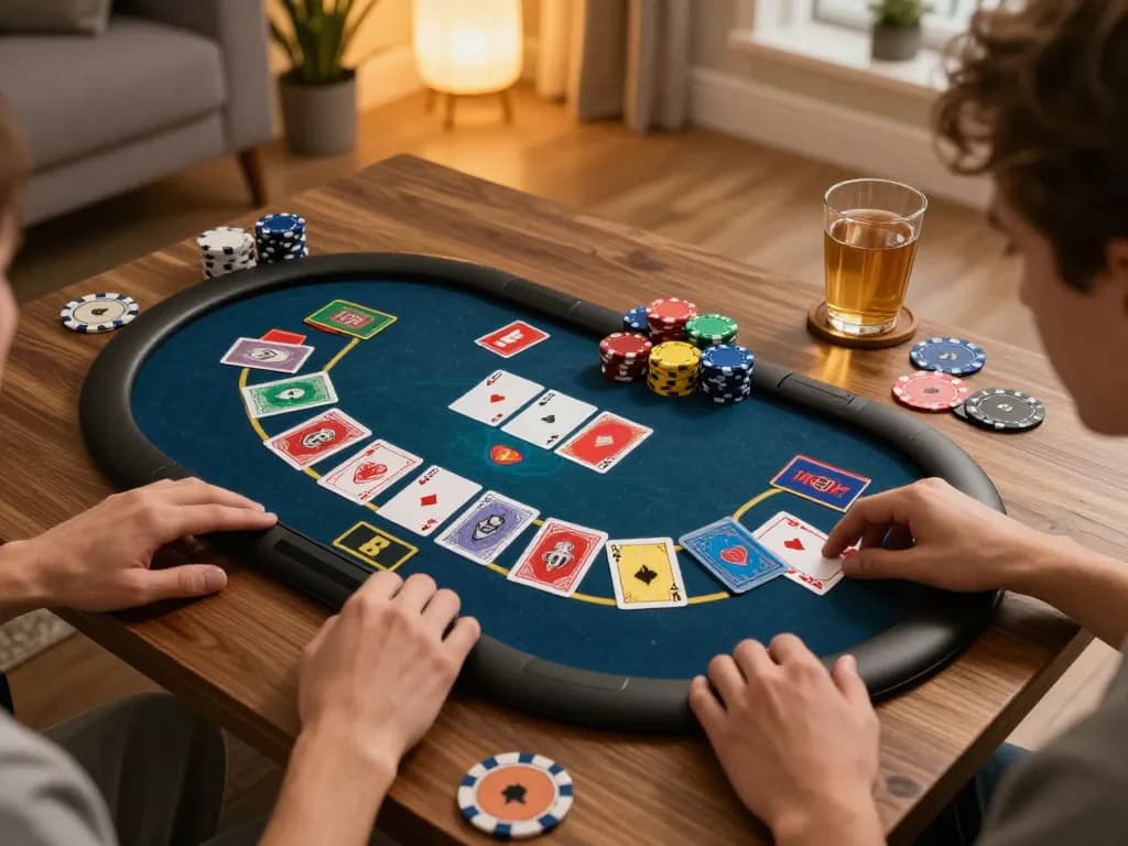 Xocdiaclub players strategizing during an intense online poker game showcasing tablet interface
