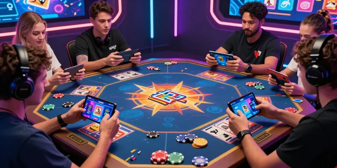 Engaged users playing games on app zowin in a vibrant online gaming environment.