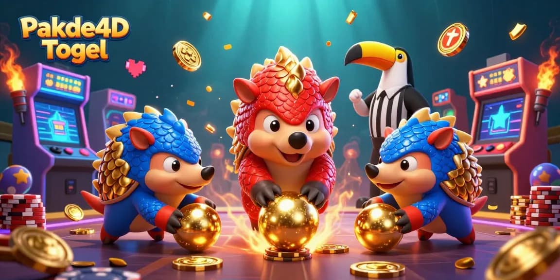 Experience the fun of Pakde4D Togel in this dynamic 3D illustration of pangolins playing with poker chips.