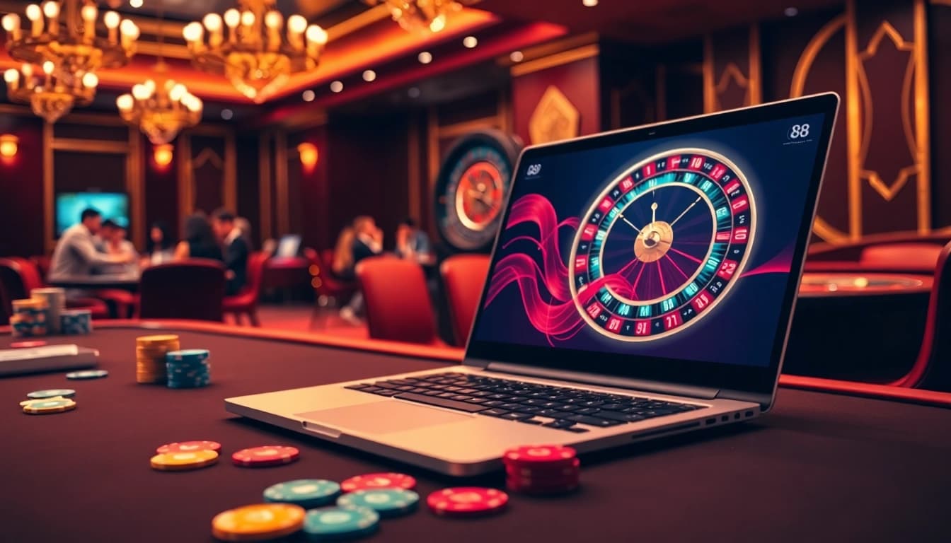 Fast and secure rút tiền xn88 transactions highlighted on an exciting casino table setting.