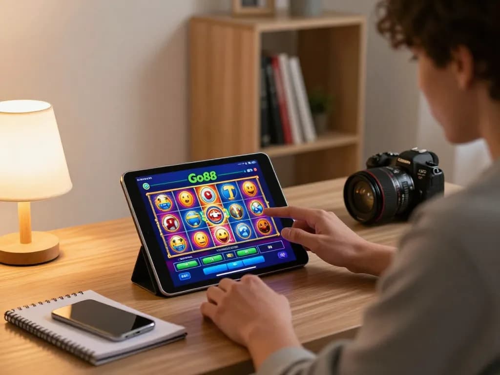 Tương tác với ứng dụng di động Go88 để có trải nghiệm chơi game trực tuyến chiến lược trong môi trường ấm cúng tại nhà.