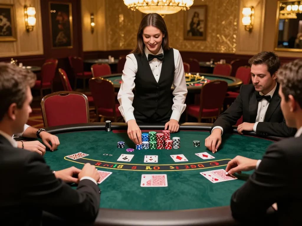 Players enjoying live dealer blackjack at CF68's upscale casino, emphasizing excitement and strategy