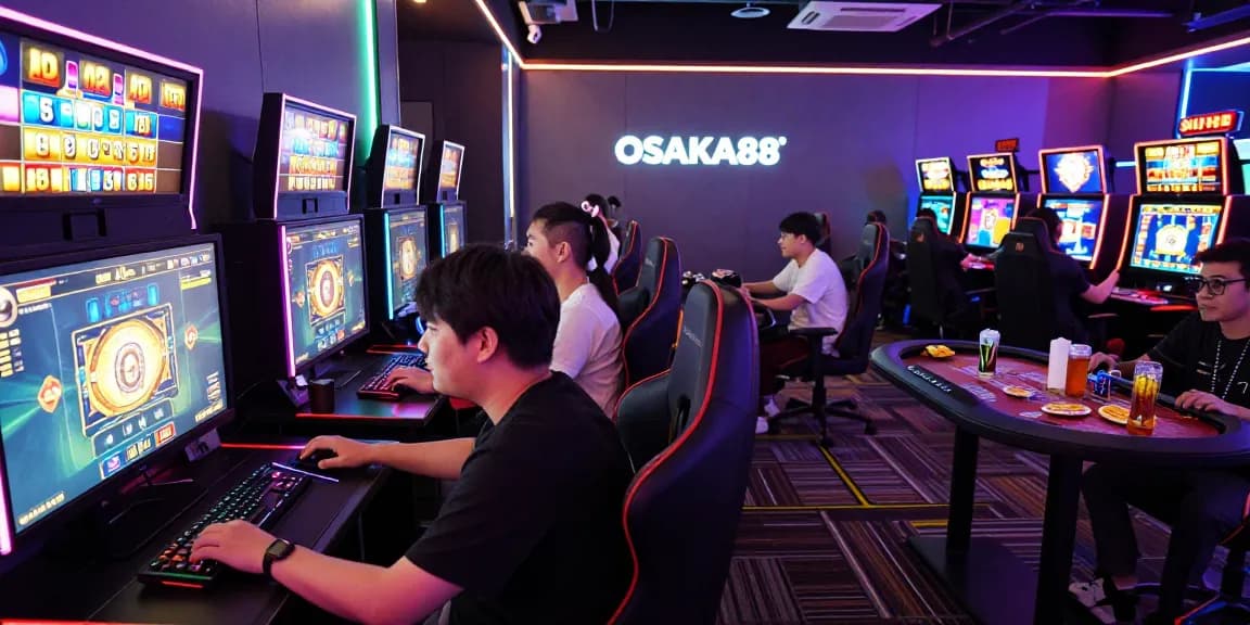 Engaged gamers interacting with the OSAKA88 platform during an exciting night of online gaming.