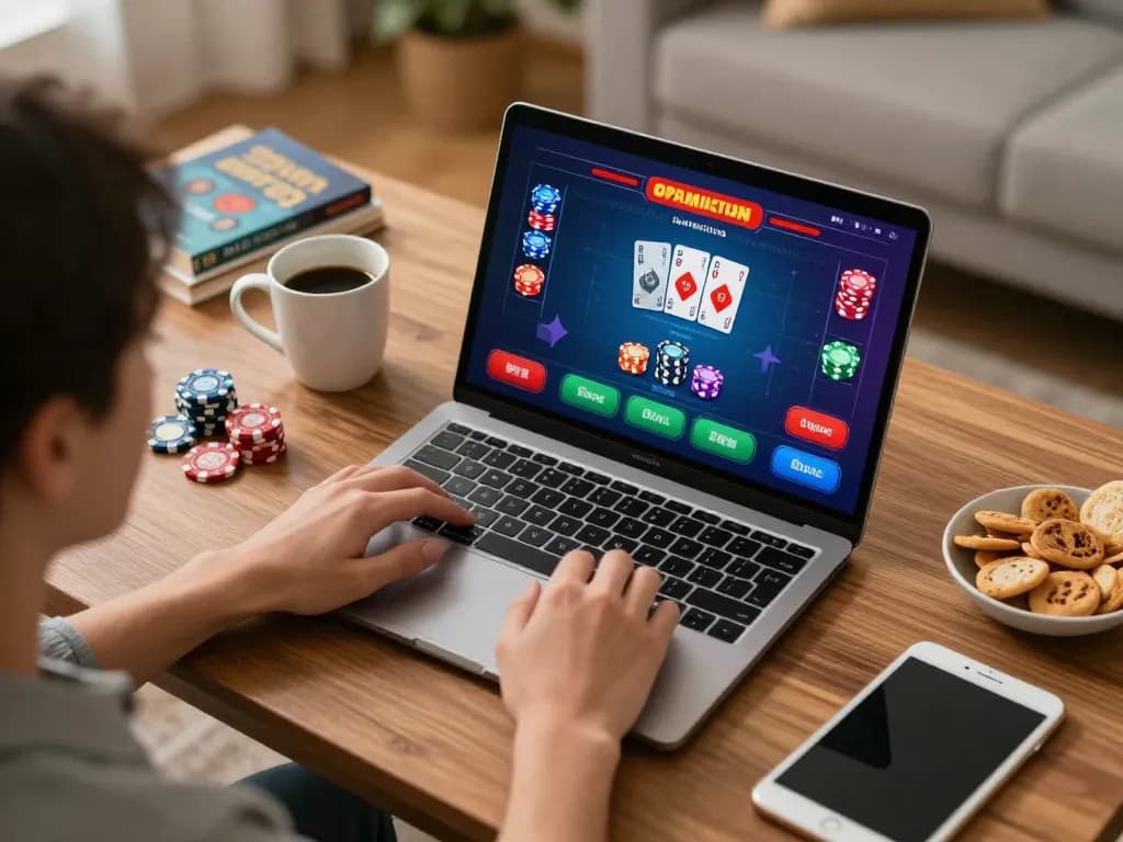 Engaged player experiencing live dealer games on 68win's online platform.