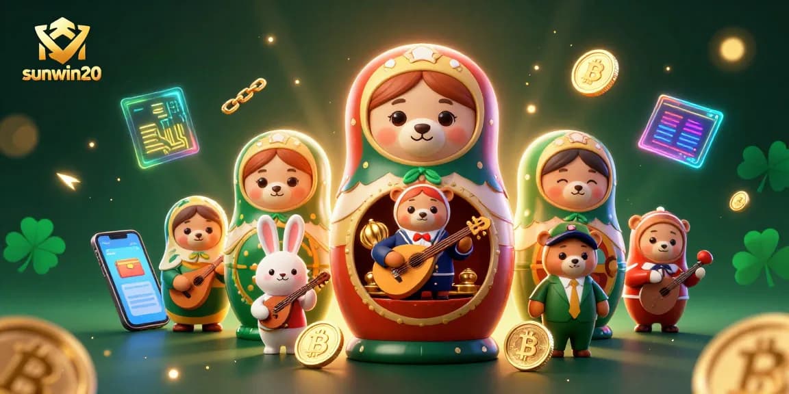 Engage with sunwin20's thrilling gaming experience featuring vibrant casino characters and dynamic crypto elements.