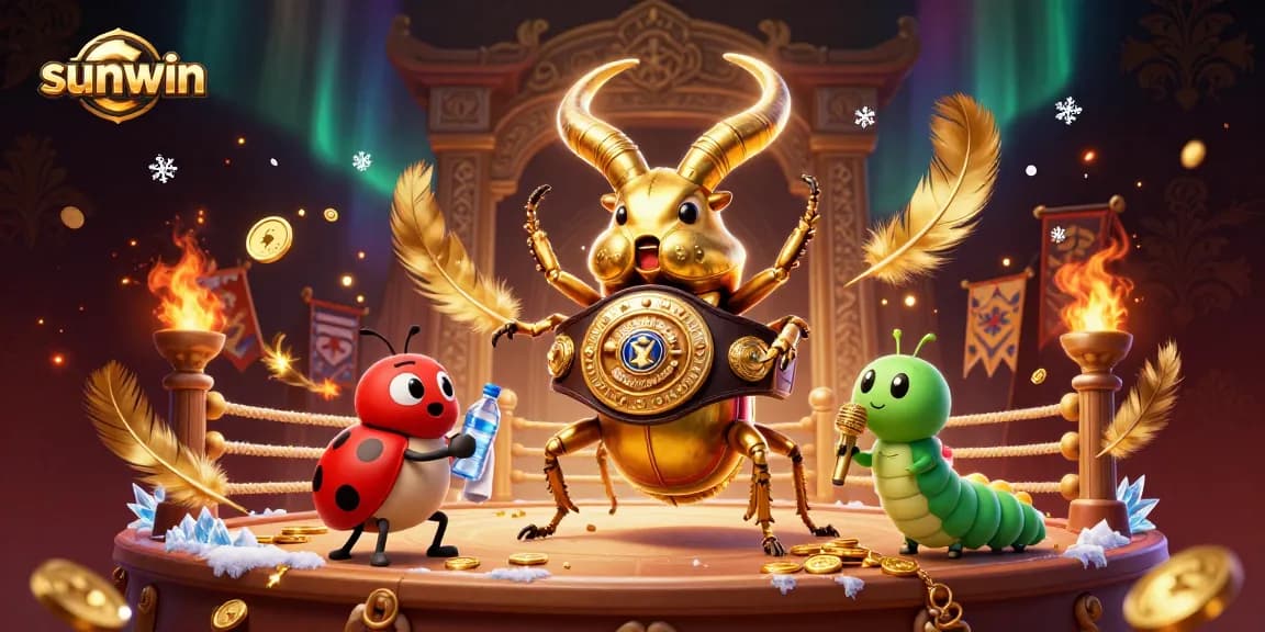 Engage with thrilling sunwin casino games featuring a golden stag beetle champion.