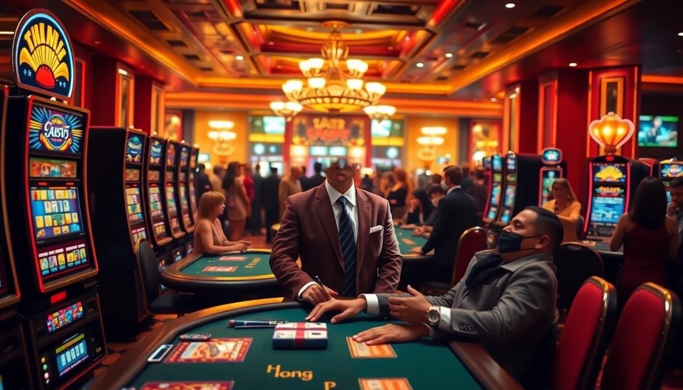 Katsu5 meningkatkan suasana kasino dengan slot dan meja poker megah.