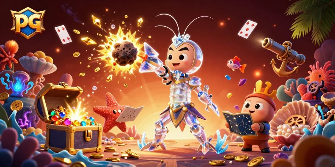 Experience exciting pg casino adventures with a galactic samurai shrimp amidst underwater treasures