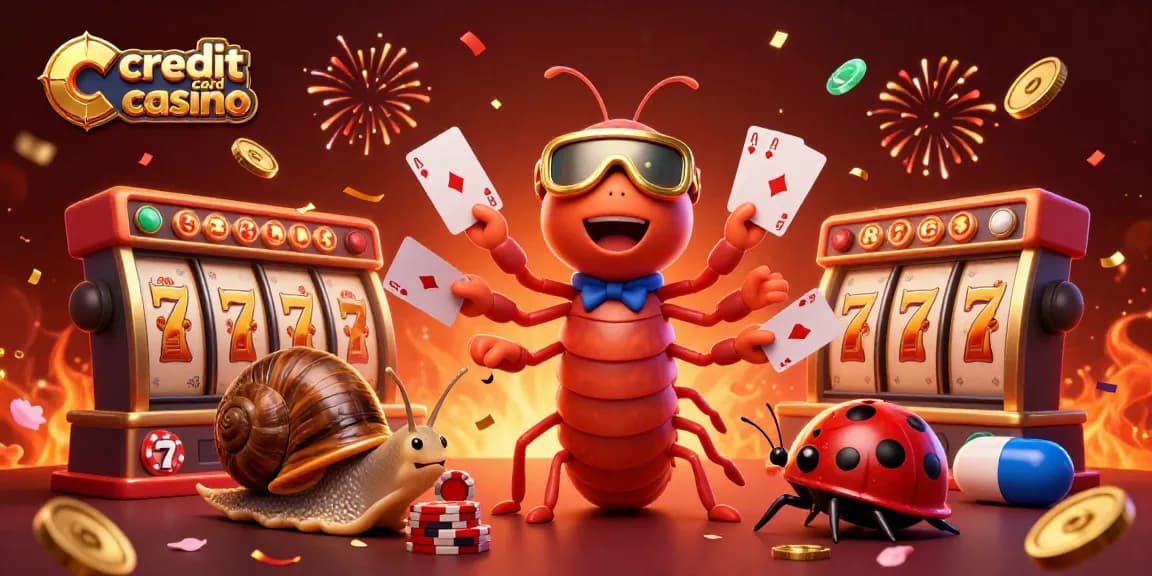 Experience the excitement of a credit card casino with a unique dealer and vibrant gaming elements.
