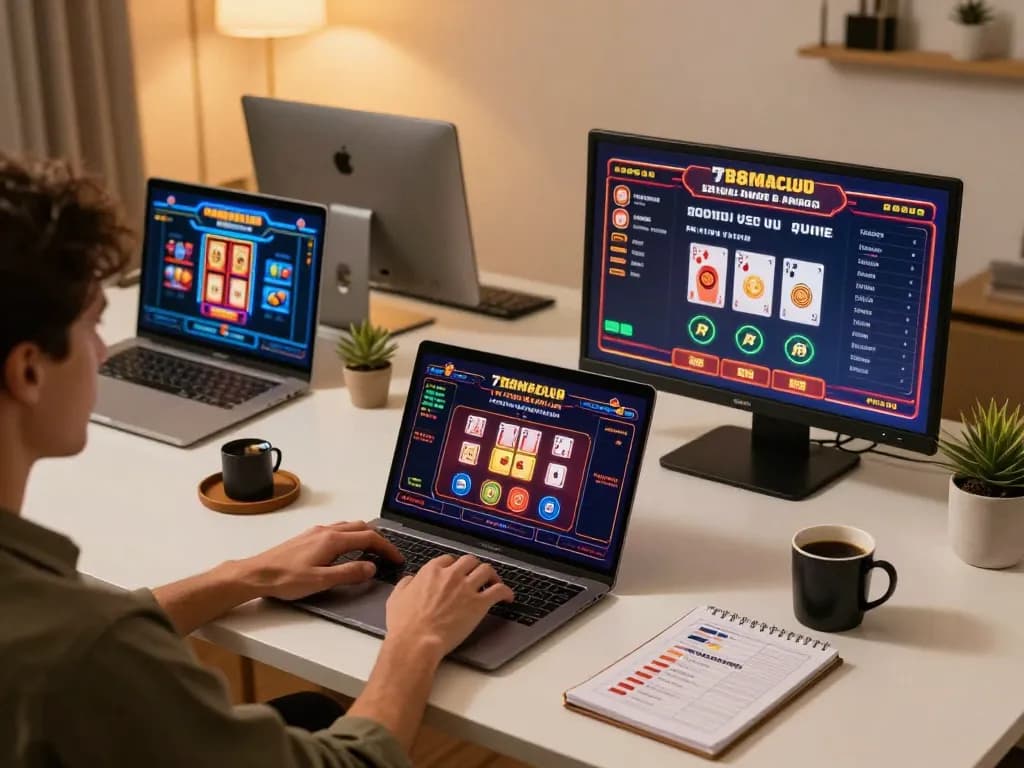 Person enjoying an online gaming session at home with 789club gaming display on laptop.