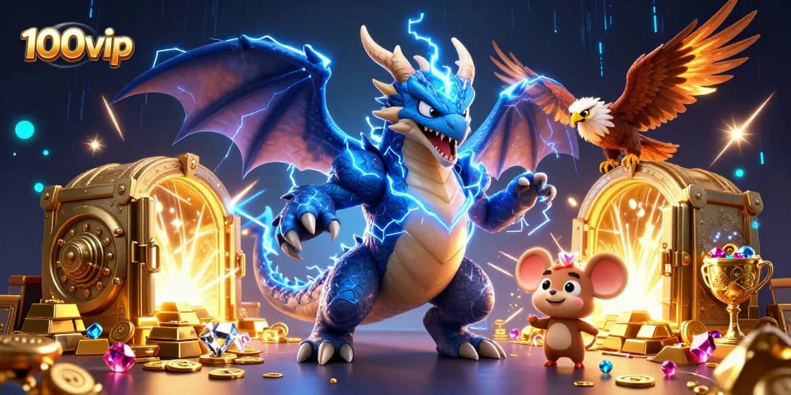 Experience the thrill of 100vip with a fantasy 3D casino illustration showcasing adventure and excitement.