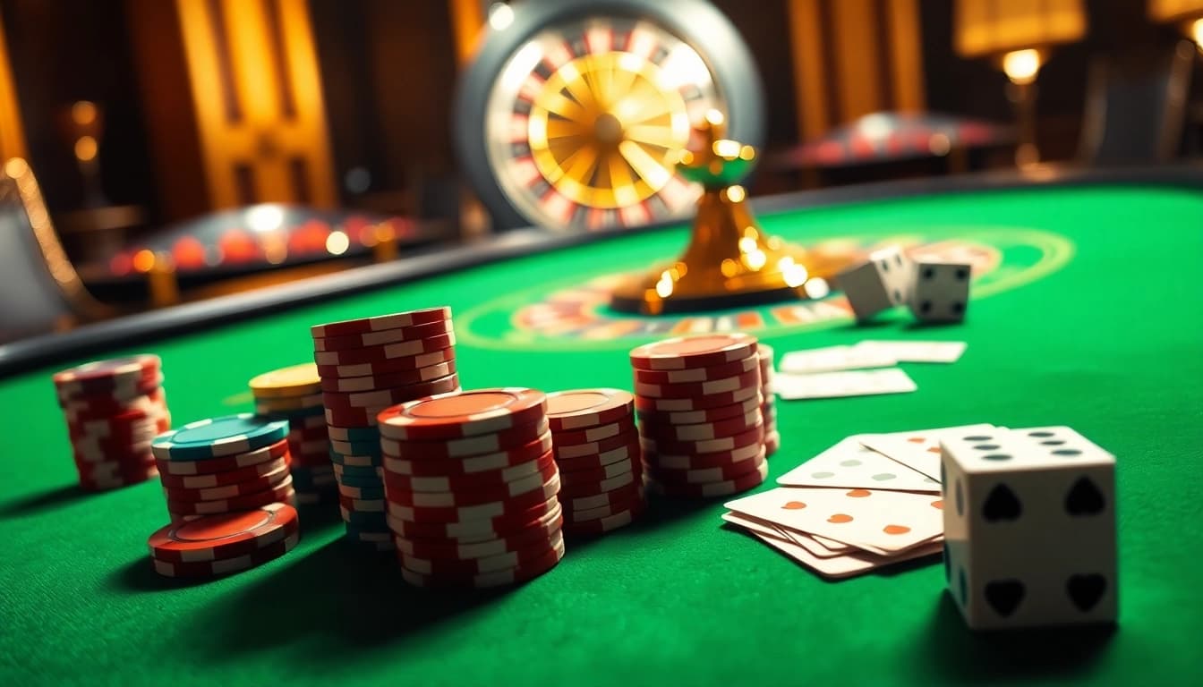 Engage with game TG88 at a luxurious casino featuring poker tables and roulette.