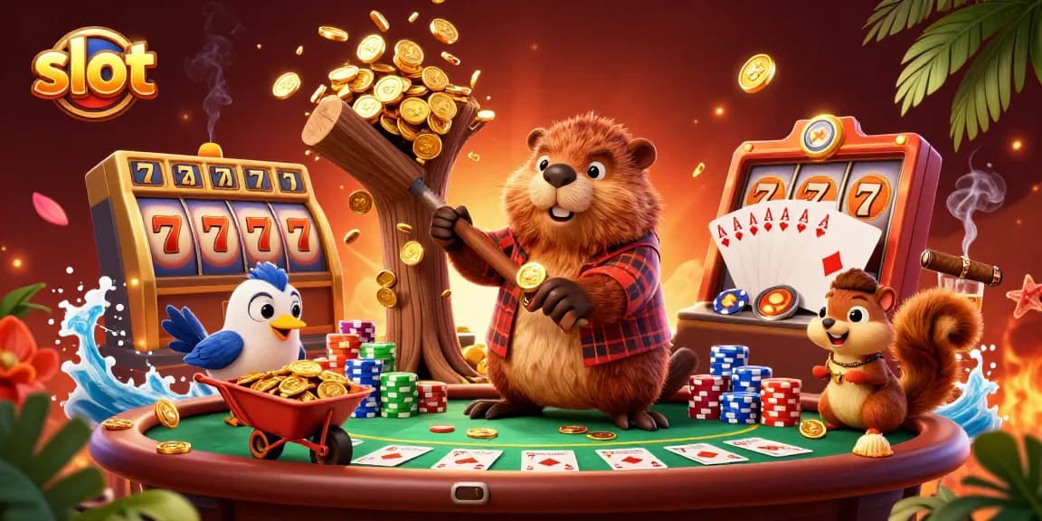 Slot menghidupkan suasana kasino dengan karakter lucu dan uang logam berembun.