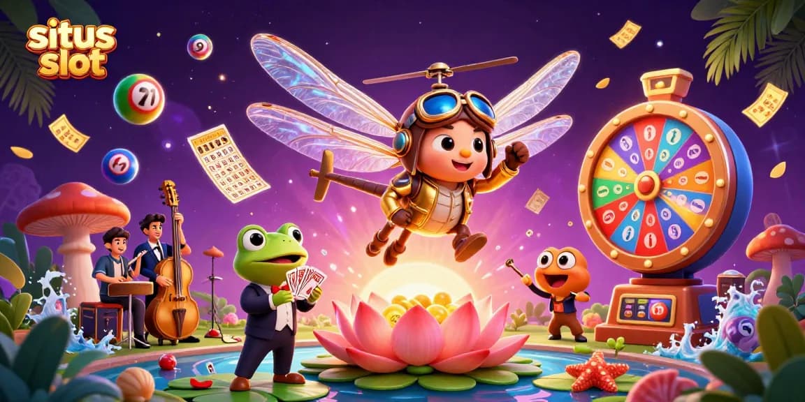 Experience exciting gameplay at situs slot with vibrant characters and colorful casino elements.