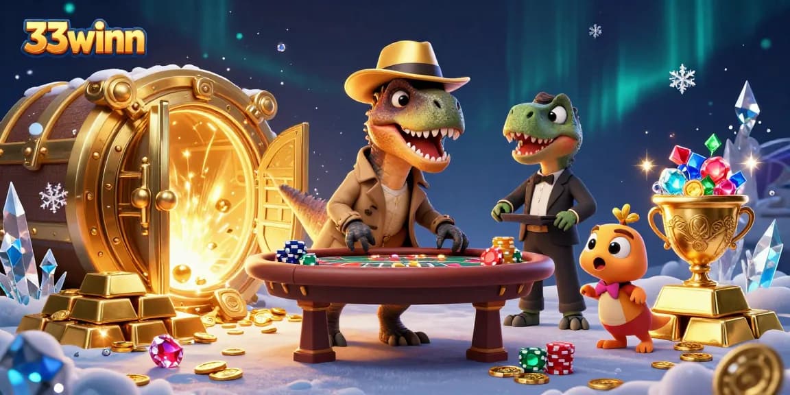 Experience thrilling gameplay at 33winn with vibrant casino characters participating in a dynamic blackjack scene.