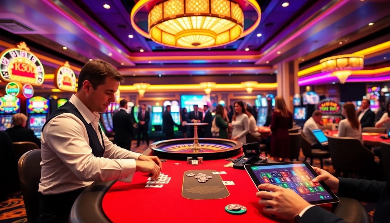 Experience thrilling moments at ph365 with poker tables, vibrant slot machines, and eager gamblers.