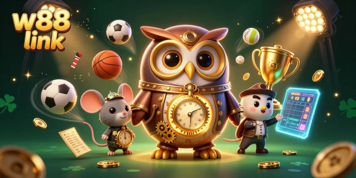 Betting on sports with the w88 link features vibrant illustrations of fun casino elements.
