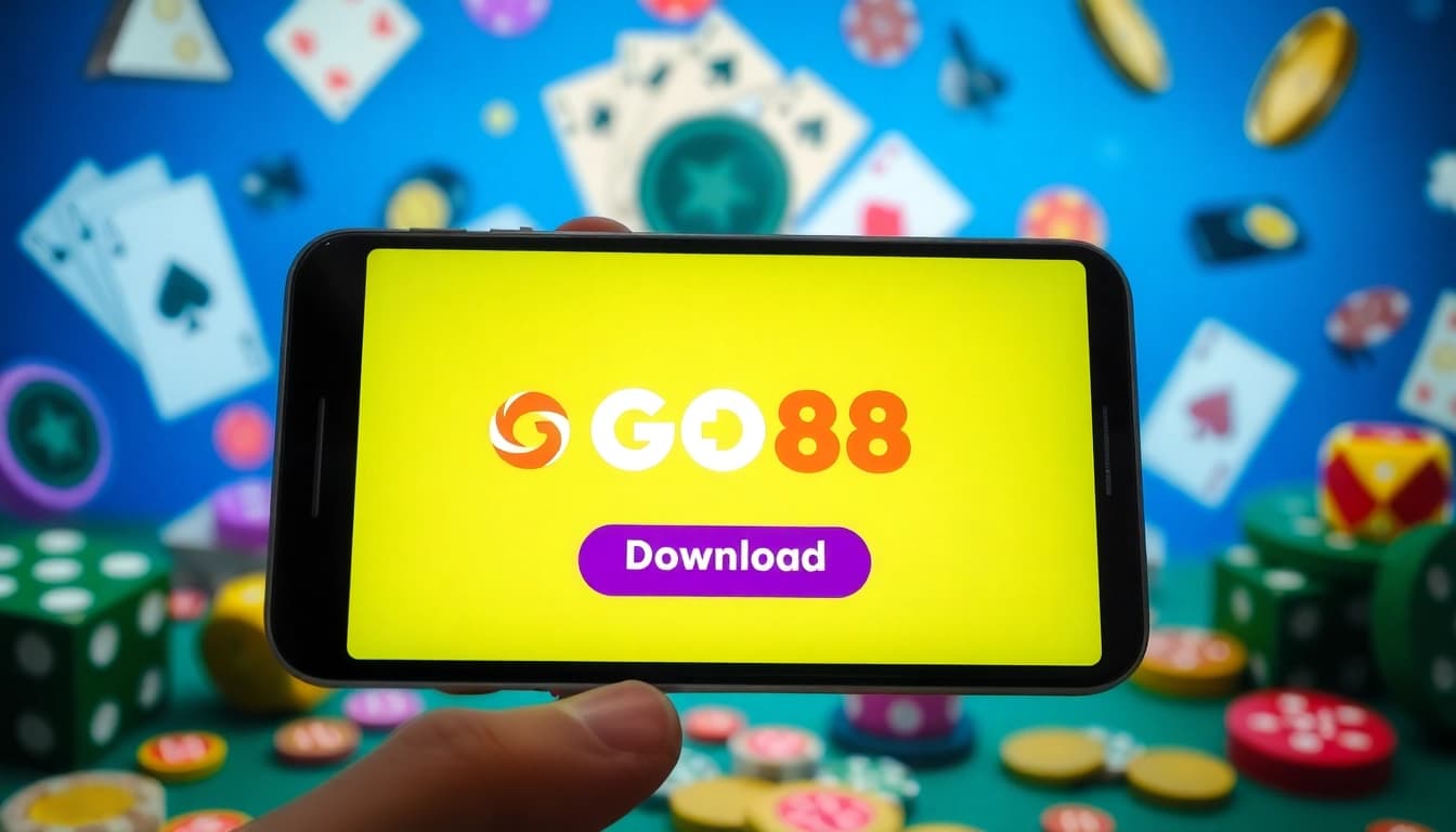 Engaging scene showing the process to tải GO88 app on a smartphone, highlighting excitement and user-friendliness.
