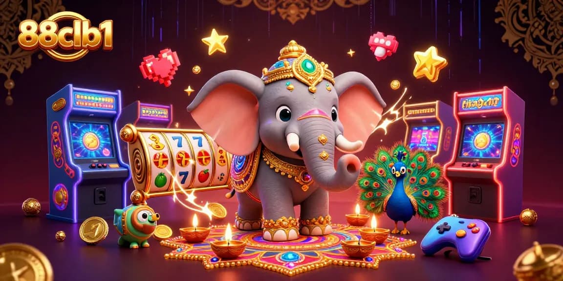 Spin the reels with 88clb1 featuring vibrant symbols, luck, and colorful 3D illustrations.
