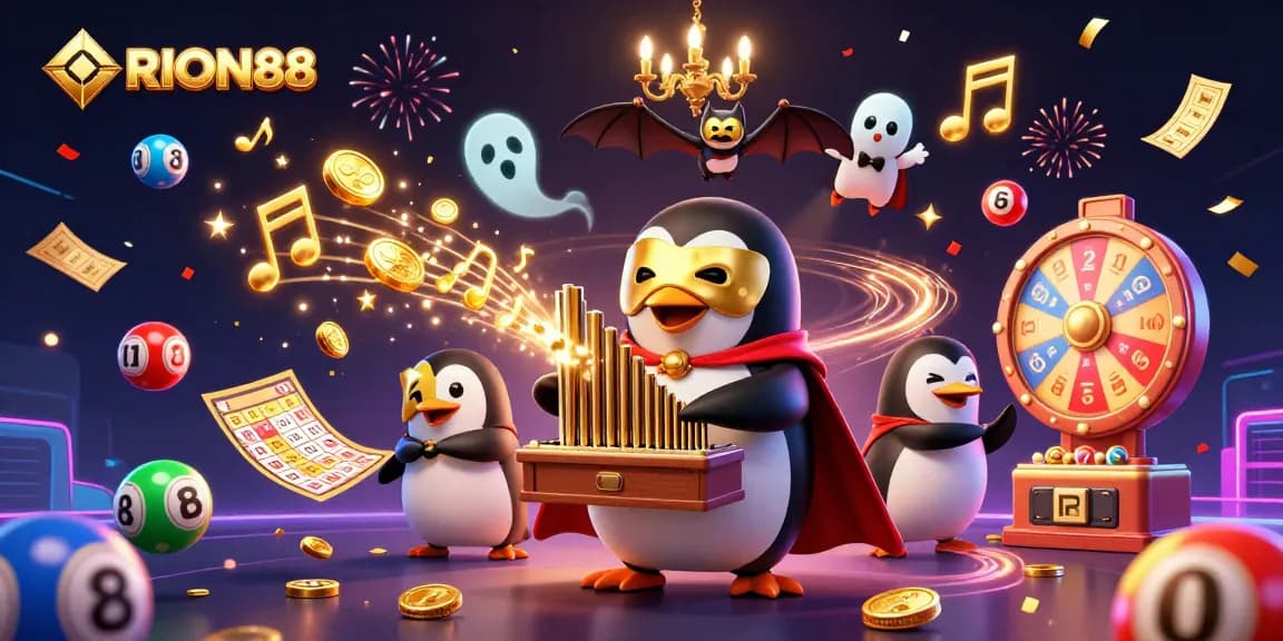 Play thrilling games at ORION88 with vibrant lottery balls and golden musical notes!