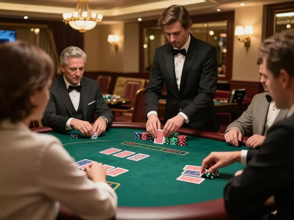 Rik vip high-stakes poker players strategizing in an elegant casino setting.