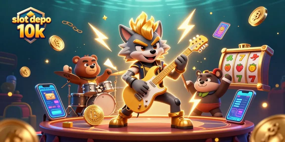 Experience the excitement of slot depo 10k with a rocking wolf and bear at a vibrant casino