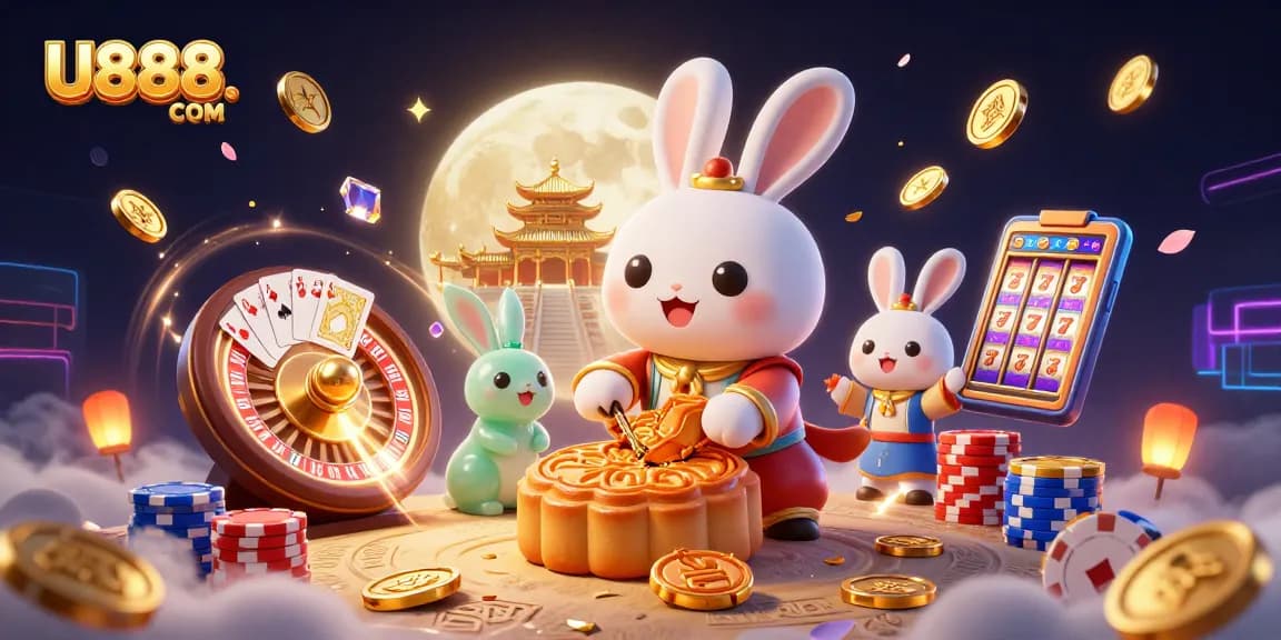 Experience thrilling gameplay at U888. COM with a vibrant lunar casino scene packed with excitement and riches.