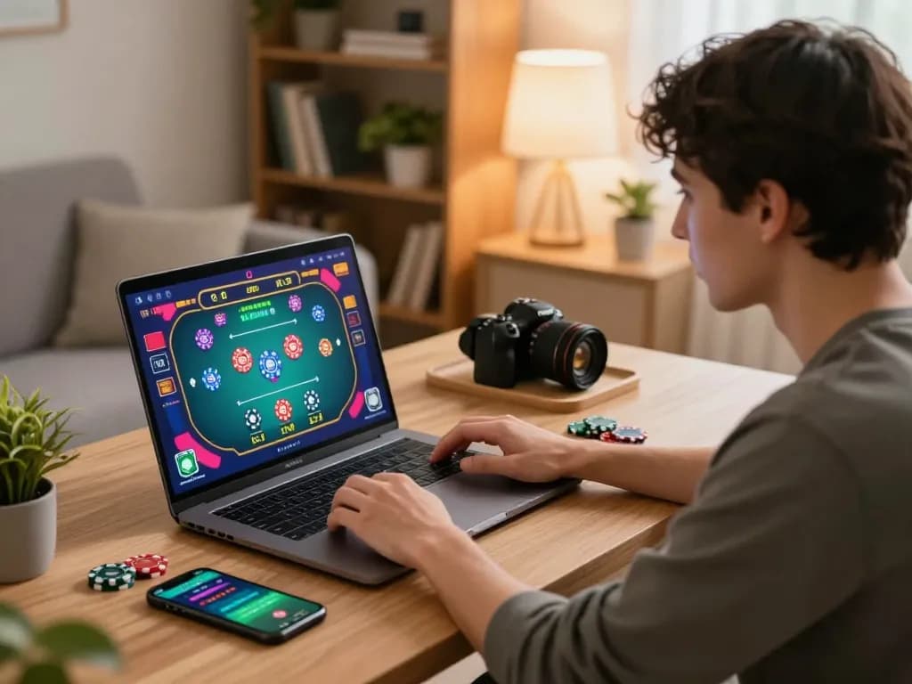 doctorjenmt engages in online poker strategy with vibrant gameplay and cozy home surroundings.